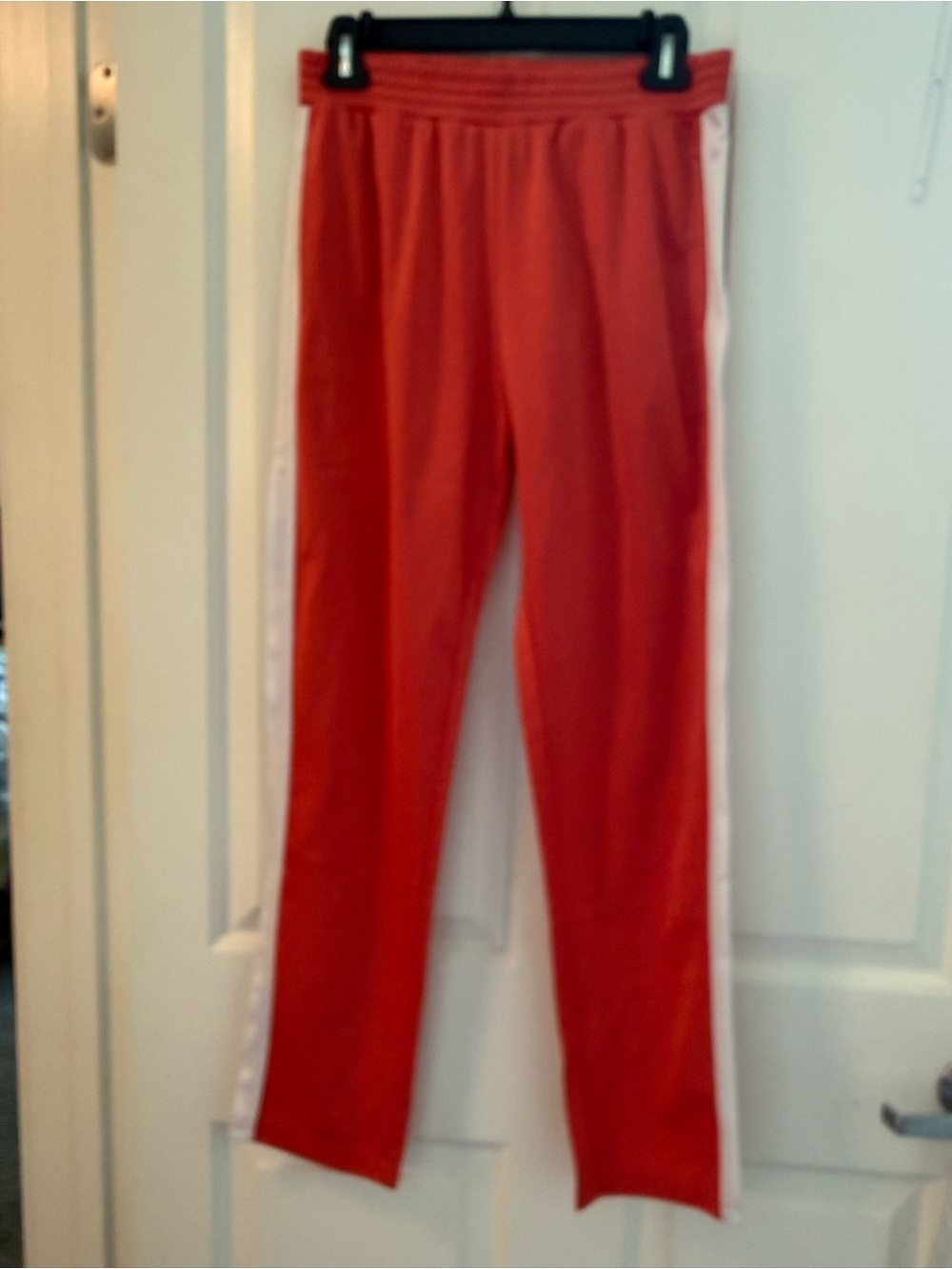 Obey Coral Track Pants with White Side Stripes